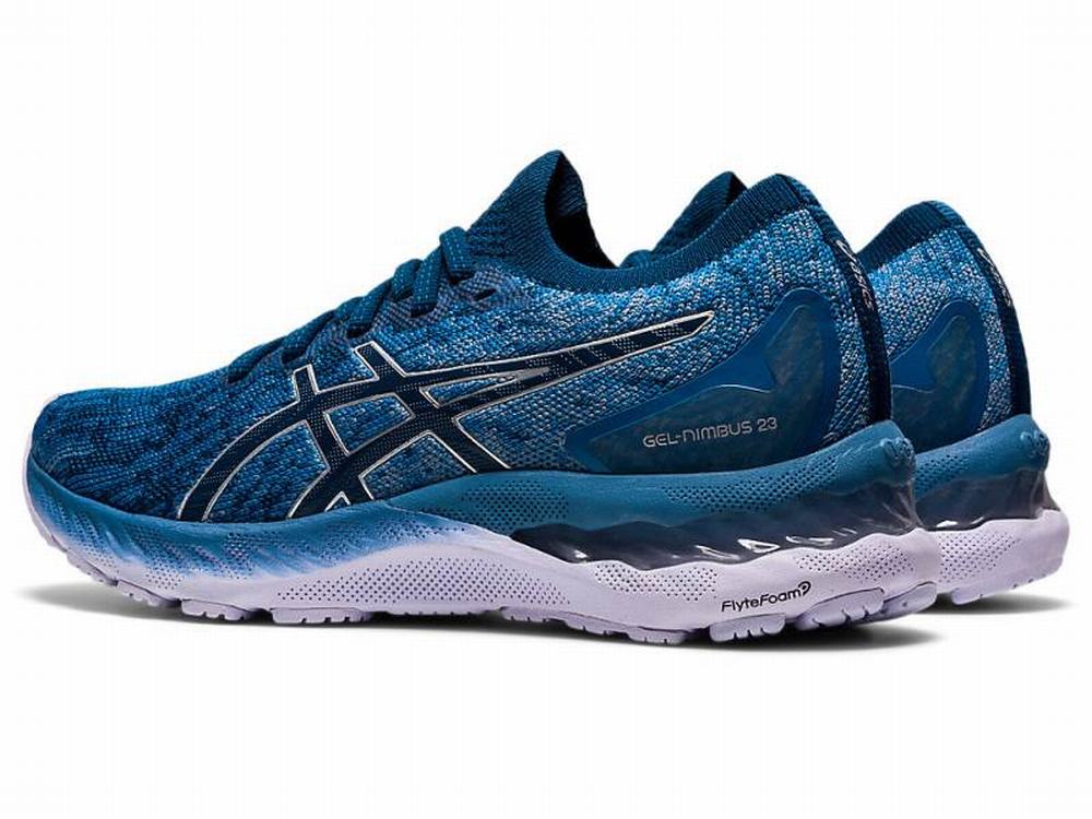 Chaussures Running Asics GEL-NIMBUS 23 KNIT Femme Grise Bleu | SHQ-396804