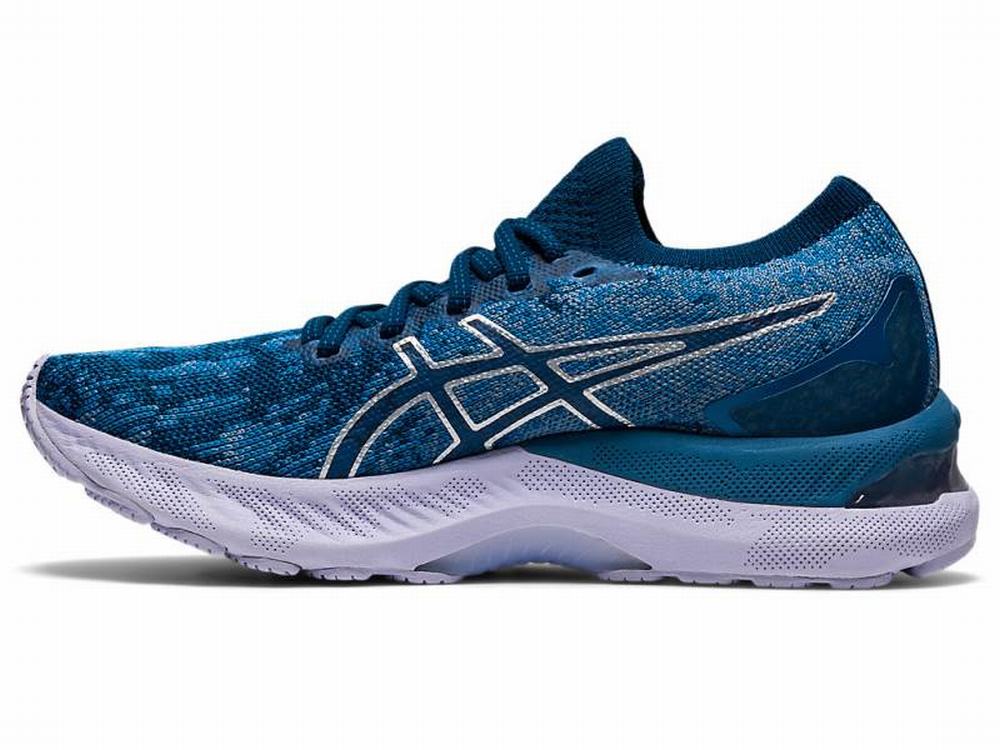 Chaussures Running Asics GEL-NIMBUS 23 KNIT Femme Grise Bleu | SHQ-396804