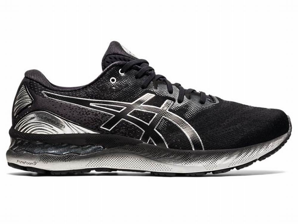 Chaussures Running Asics GEL-NIMBUS 23 PLATINUM Homme Noir Argent | BSY-267905