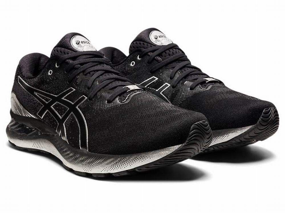 Chaussures Running Asics GEL-NIMBUS 23 PLATINUM Homme Noir Argent | BSY-267905