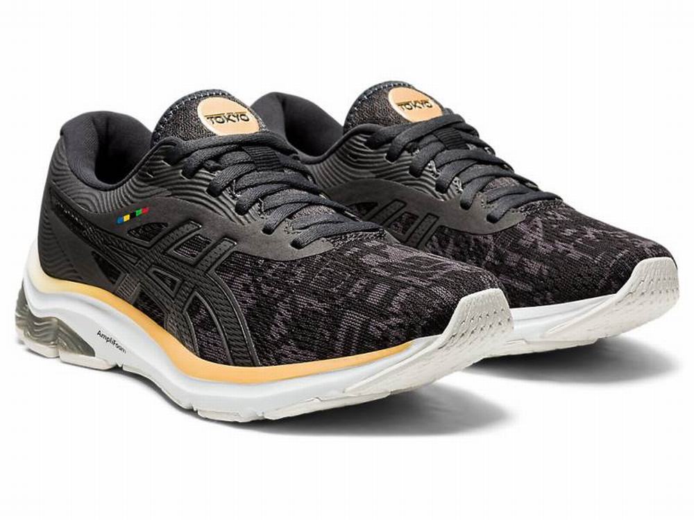 Chaussures Running Asics GEL-PULSE 12 Femme Noir Grise | NPE-572983