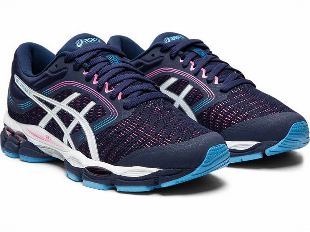 Chaussures Running Asics GEL-ZIRUSS 3 Femme Bleu Marine Blanche | MEA-763059