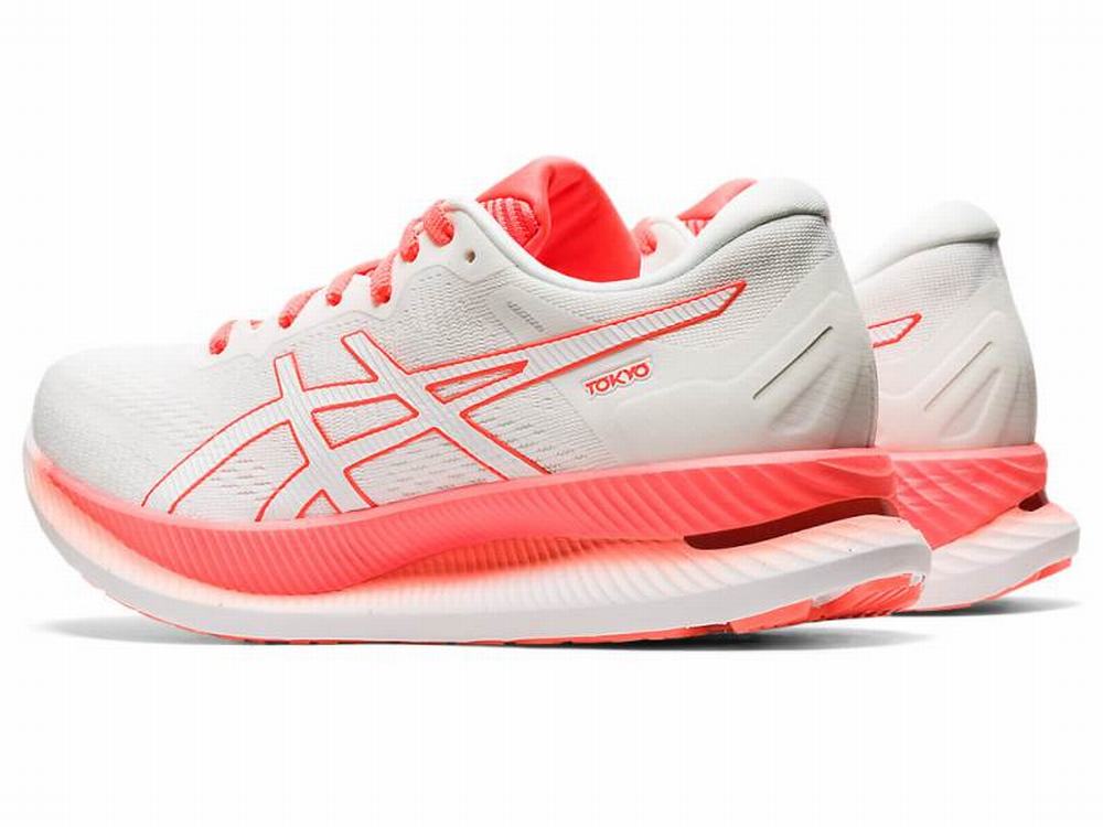 Chaussures Running Asics GLIDERIDE Femme Blanche Orange Rouge | QFV-910826