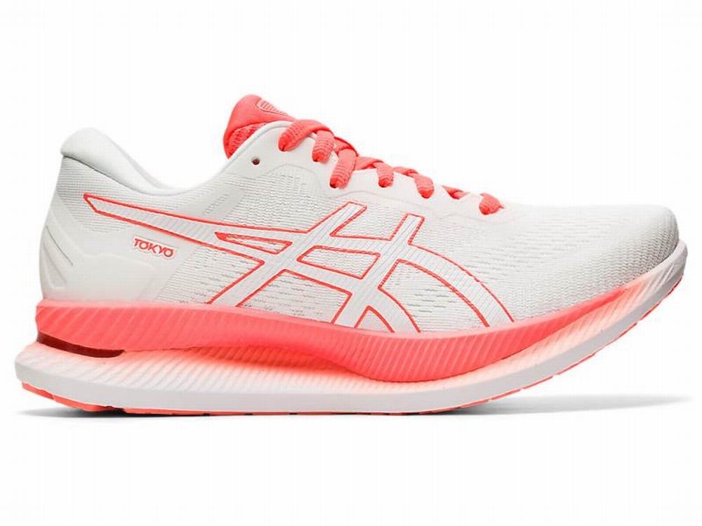 Chaussures Running Asics GLIDERIDE Femme Blanche Orange Rouge | QFV-910826