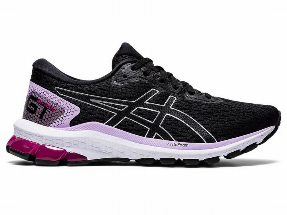 Chaussures Running Asics GT-1000 9 Femme Noir Argent | FDR-394205