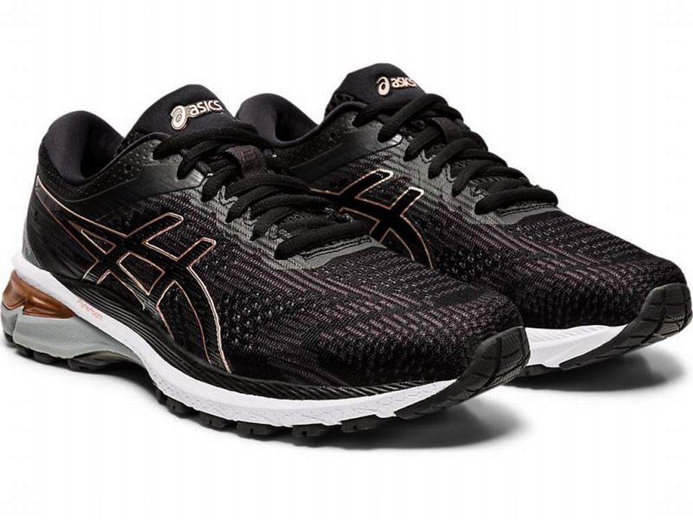 Chaussures Running Asics GT-2000 8 (D) Femme Noir Rose Doré | UVG-896547