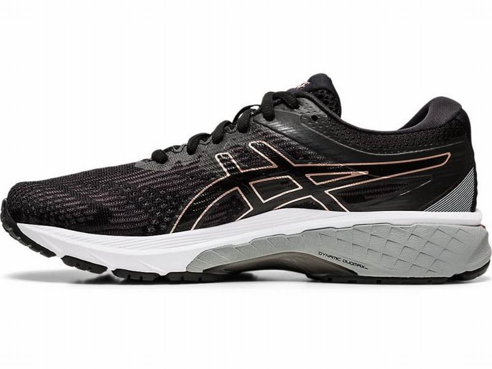 Chaussures Running Asics GT-2000 8 (D) Femme Noir Rose Doré | UVG-896547