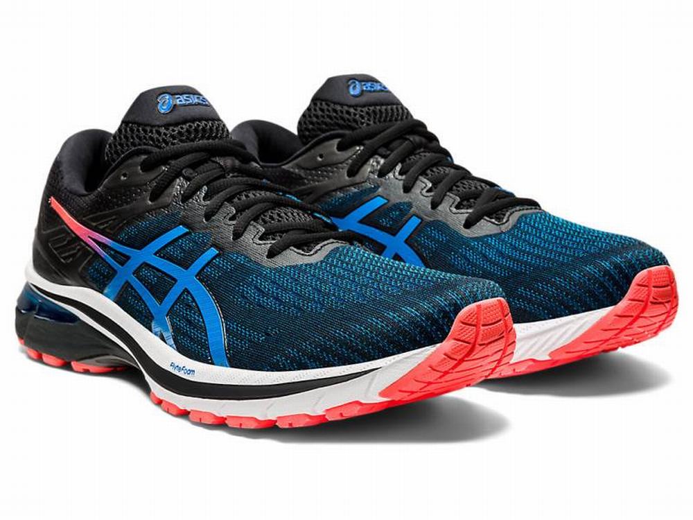 Chaussures Running Asics GT-2000 9 (2E) Homme Noir Bleu | XOP-659380