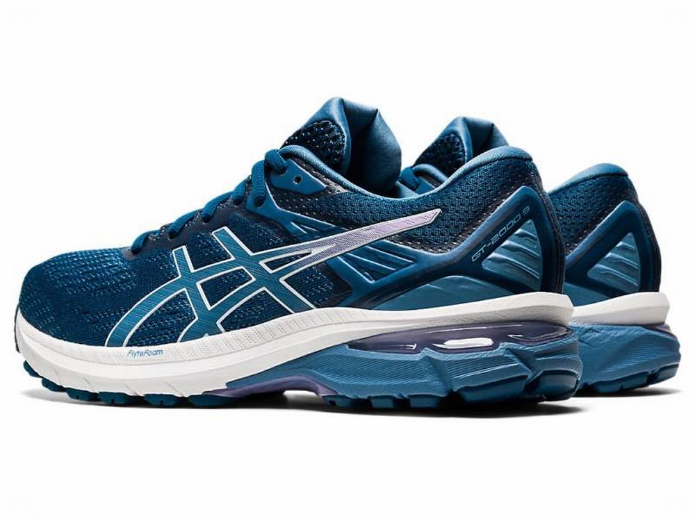 Chaussures Running Asics GT-2000 9 (D) Femme Bleu Grise | XJW-905234