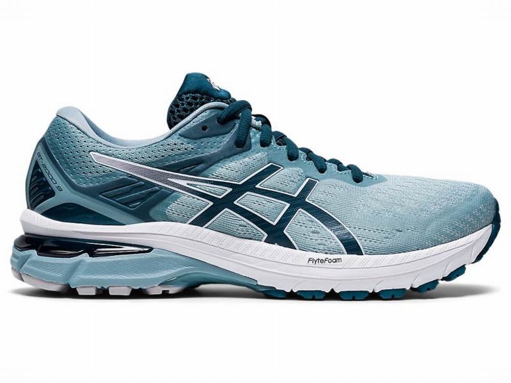 Chaussures Running Asics GT-2000 9 Femme Grise Clair Bleu | DRY-784659