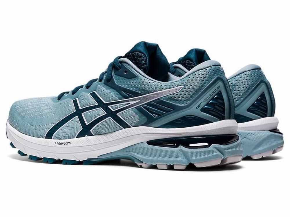 Chaussures Running Asics GT-2000 9 Femme Grise Clair Bleu | DRY-784659