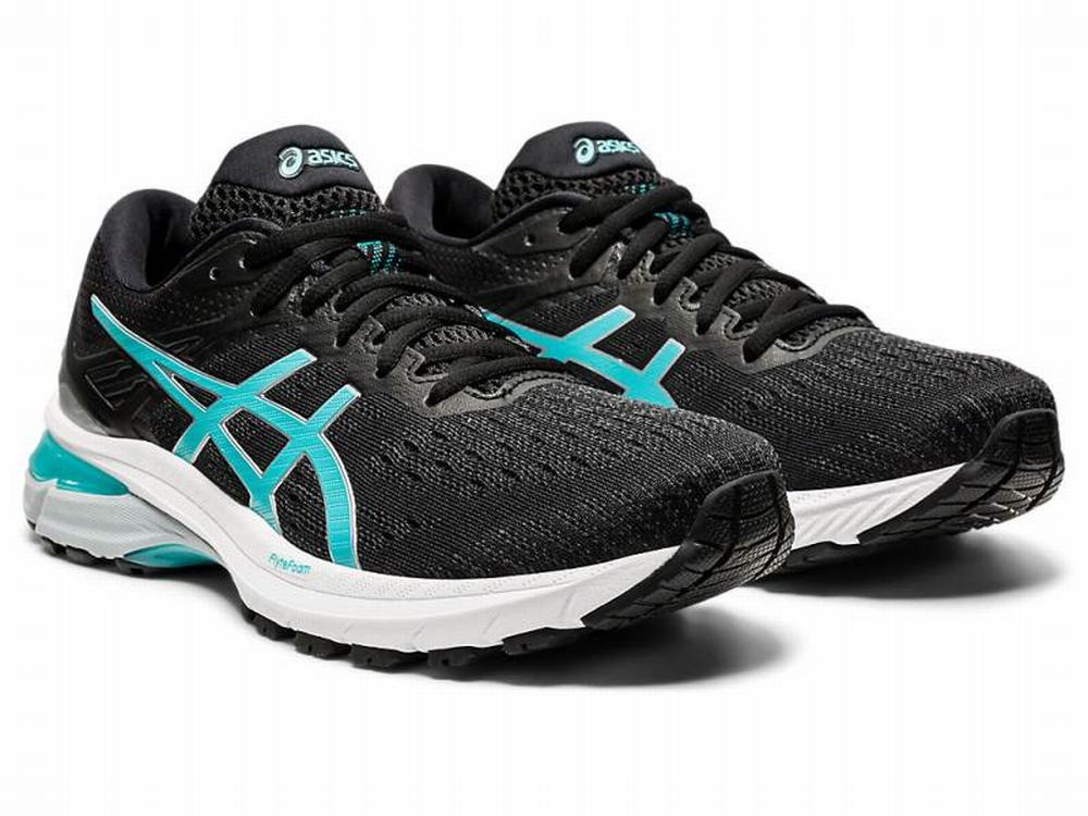 Chaussures Running Asics GT-2000 9 Femme Noir Bleu | UIG-384976