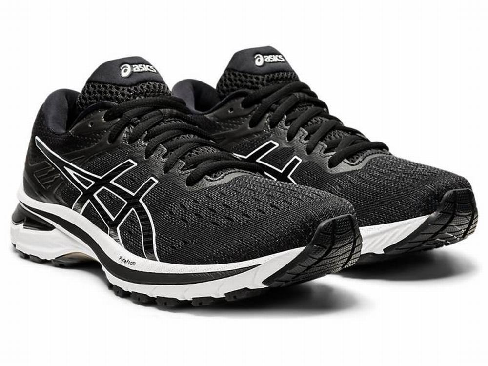 Chaussures Running Asics GT-2000 9 Femme Noir Blanche | UWD-291835