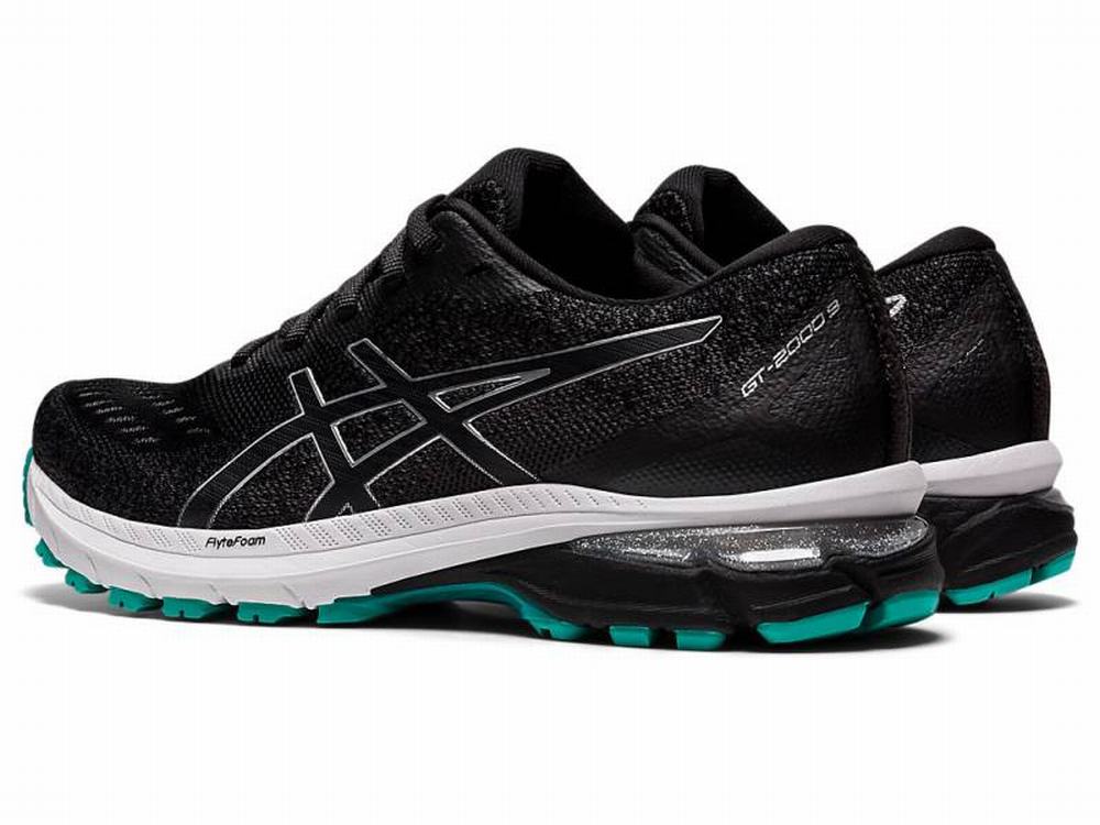 Chaussures Running Asics GT-2000 9 KNIT Femme Noir Argent | NDT-568293