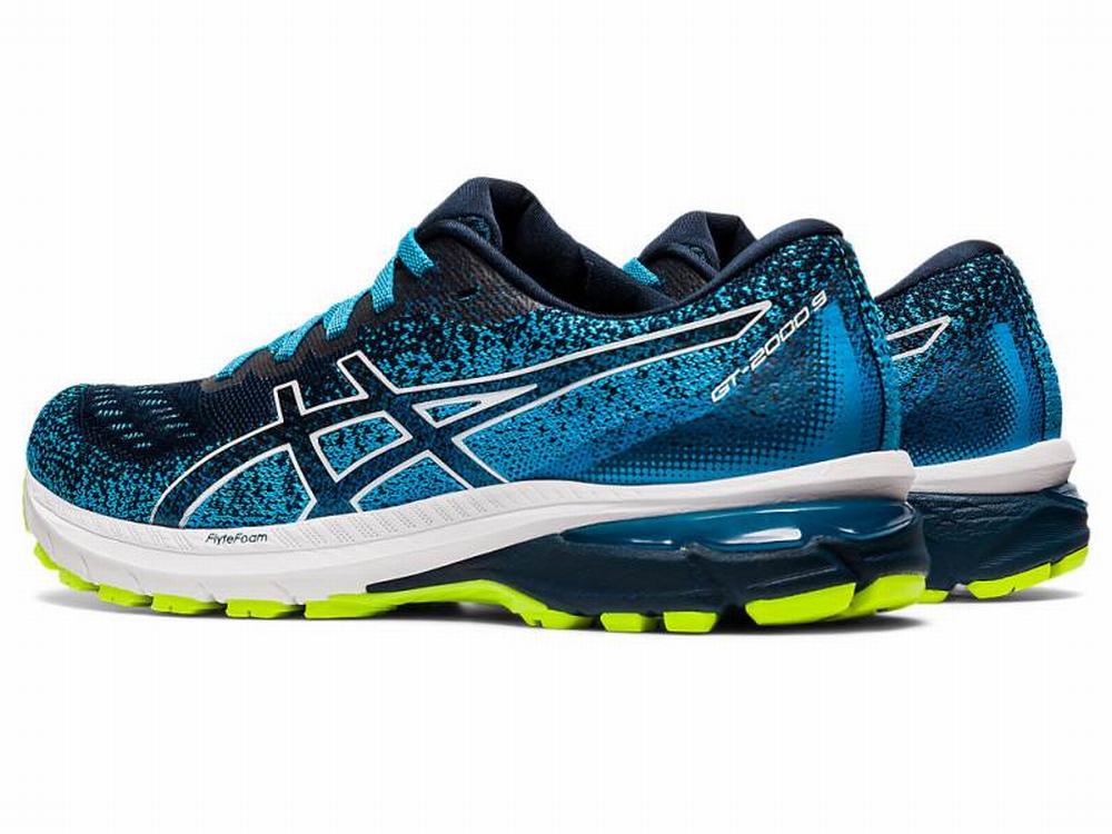 Chaussures Running Asics GT-2000 9 KNIT Homme Blanche Bleu | RHX-542897