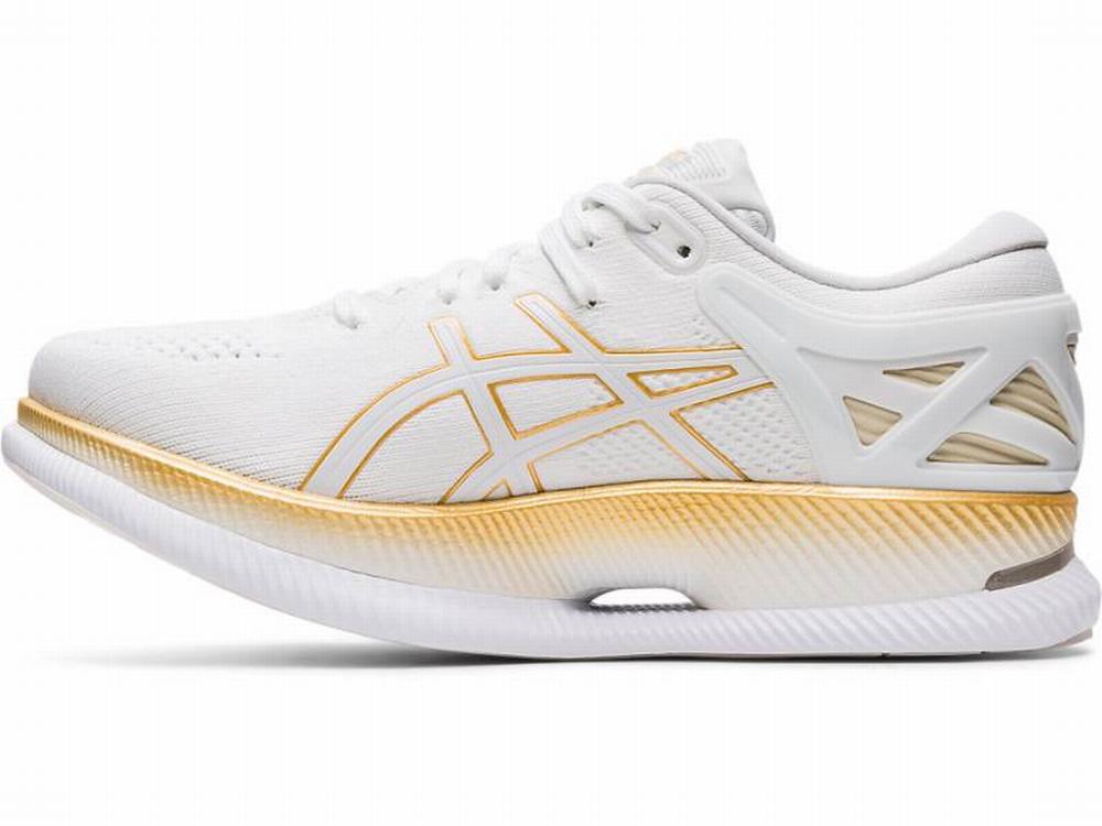 Chaussures Running Asics METARIDE Femme Blanche Doré | WFM-184370