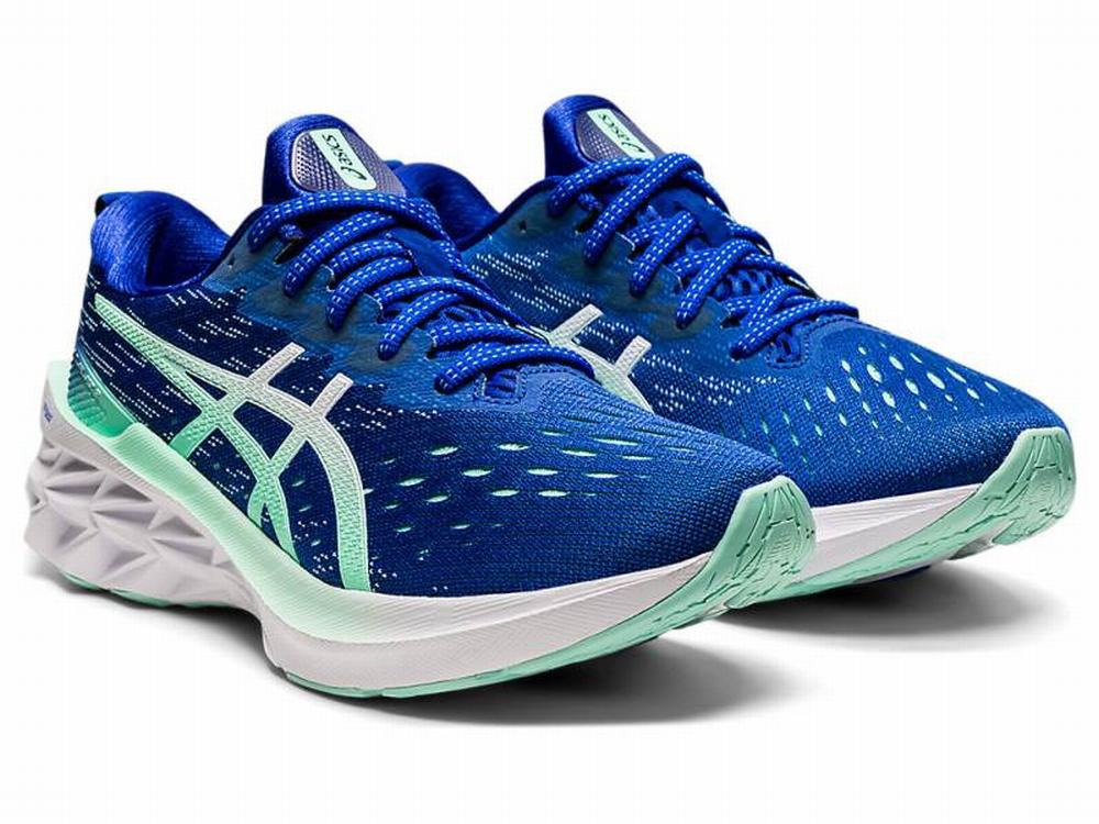 Chaussures Running Asics NOVABLAST 2 Femme Blanche Bleu | CEI-801957