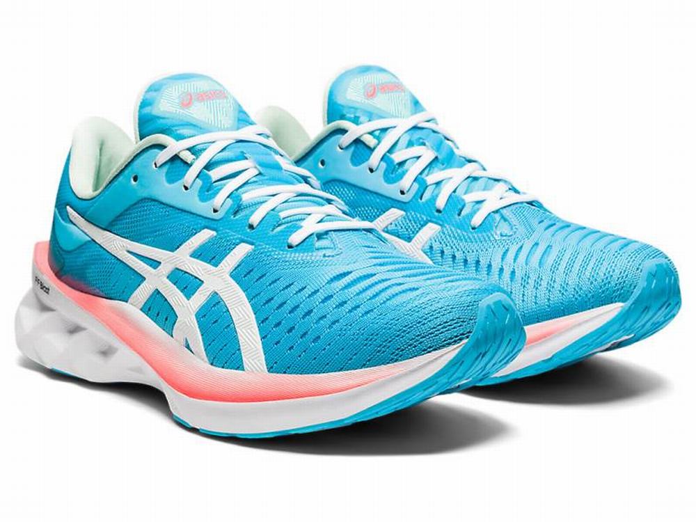 Chaussures Running Asics NOVABLAST Femme Turquoise Clair Blanche | EVP-987605