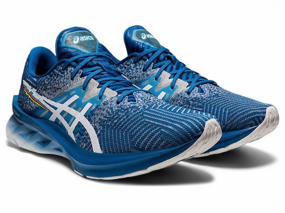 Chaussures Running Asics NOVABLAST Homme Blanche Bleu | PND-581029