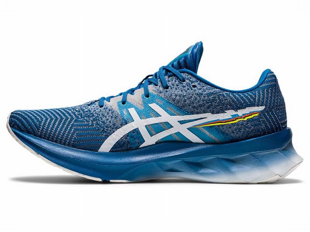 Chaussures Running Asics NOVABLAST Homme Blanche Bleu | PND-581029