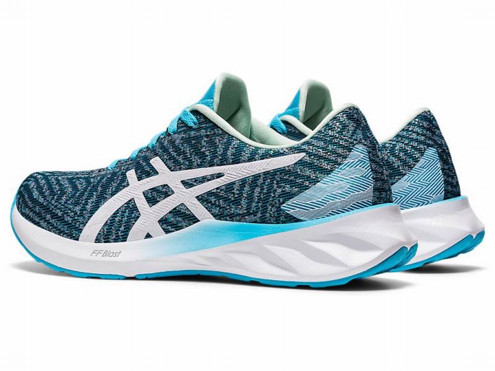 Chaussures Running Asics ROADBLAST Femme Turquoise Clair Blanche | HEJ-305164