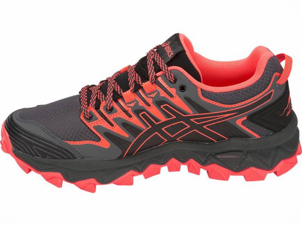 Chaussures Trail Asics GEL-FUJITRABUCO 7 Femme Noir Corail | IUB-106487