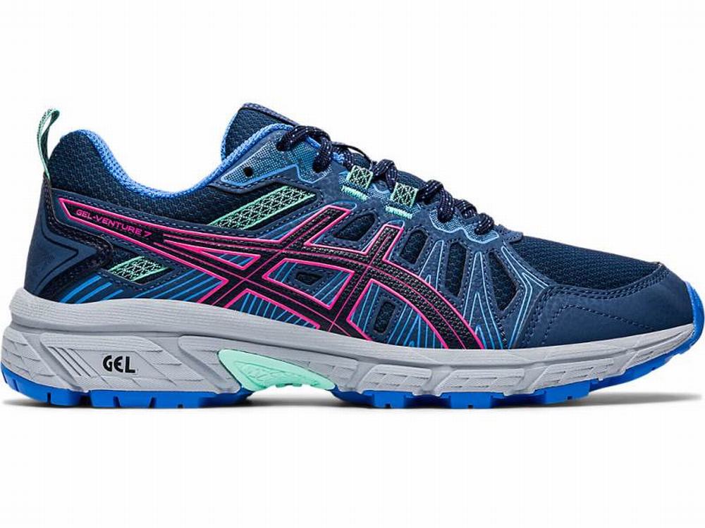 Chaussures Trail Asics GEL-VENTURE 7 Femme Bleu Marine Rose | IOD-891052