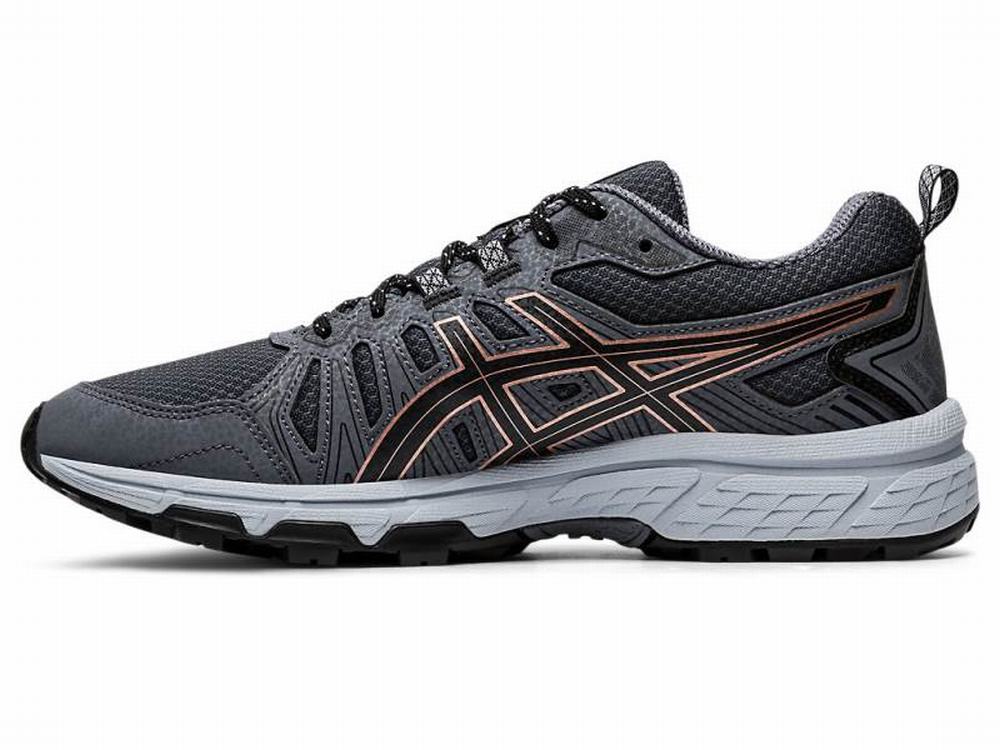 Chaussures Trail Asics GEL-VENTURE 7 Femme Grise Foncé Rose Grise Doré | TOC-753610