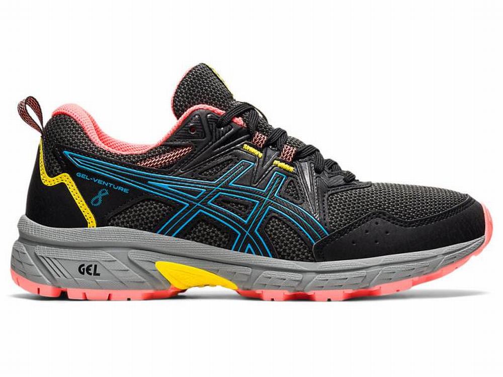 Chaussures Trail Asics GEL-VENTURE 8 Femme Noir Turquoise Clair | JZO-215086