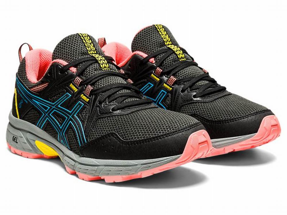 Chaussures Trail Asics GEL-VENTURE 8 Femme Noir Turquoise Clair | JZO-215086