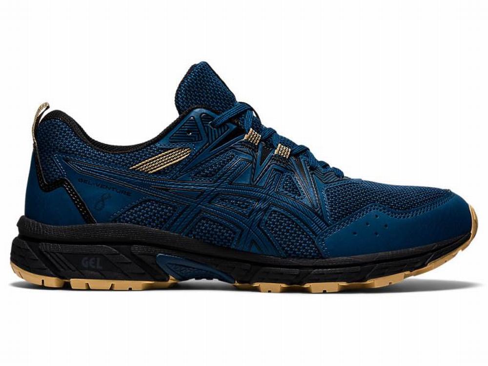 Chaussures Trail Asics GEL-VENTURE 8 Homme Noir Bleu | GTV-580942