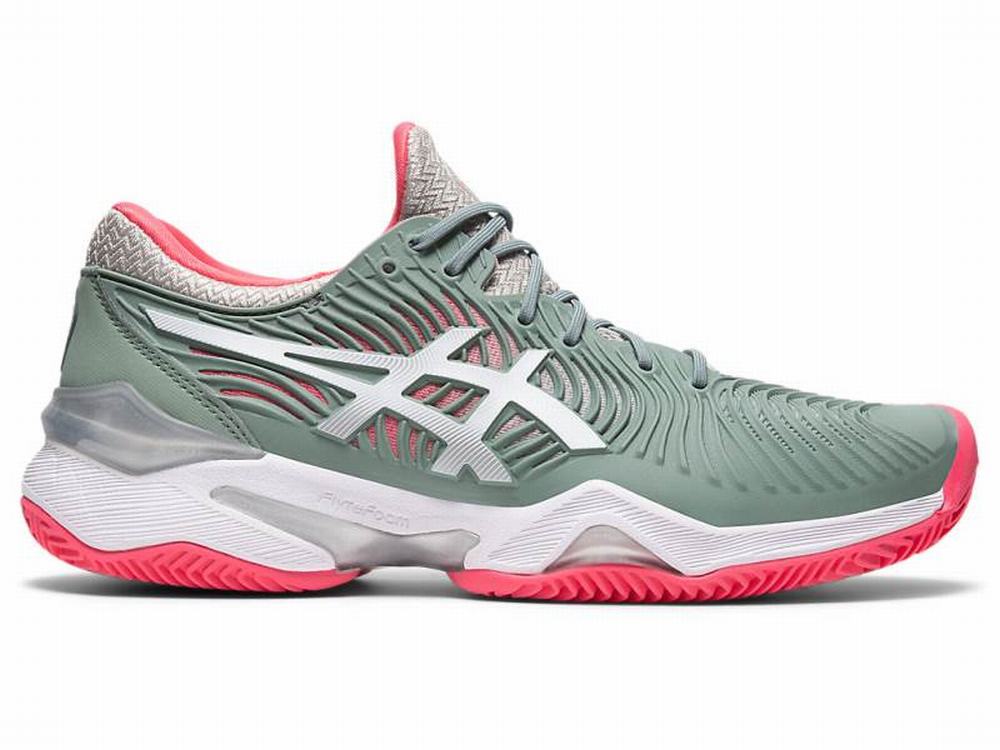 Chaussures de Tennis Asics COURT FF 2 CLAY Femme Blanche Grise | DPQ-618795