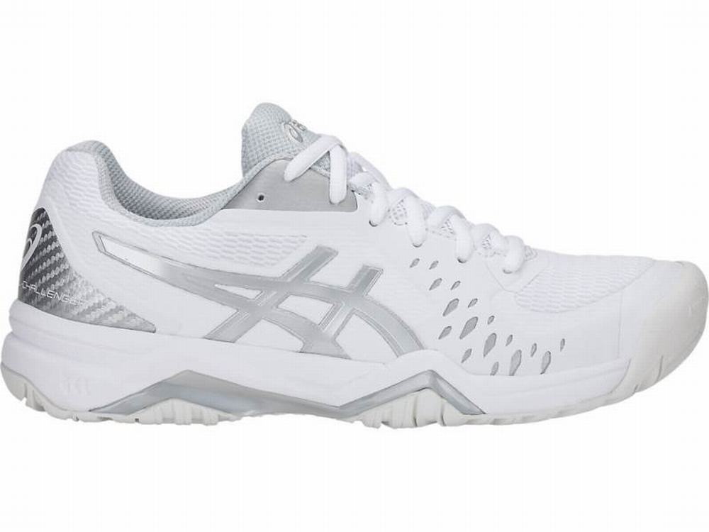 Chaussures de Tennis Asics GEL-CHALLENGER 12 Femme Blanche Argent | XVF-093741