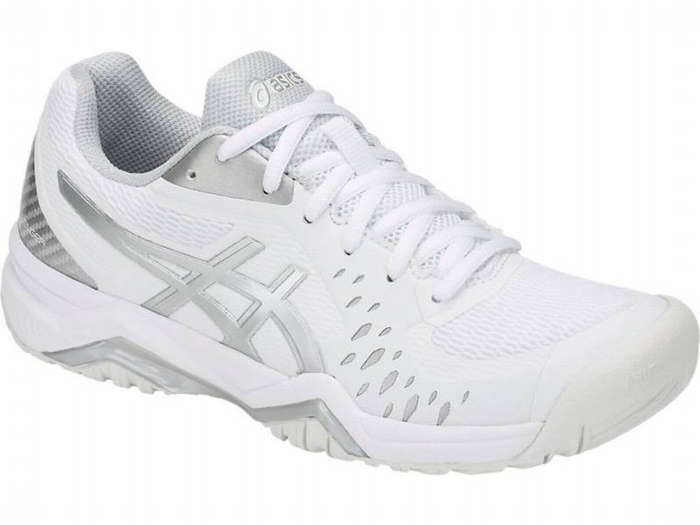 Chaussures de Tennis Asics GEL-CHALLENGER 12 Femme Blanche Argent | XVF-093741