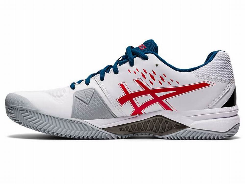 Chaussures de Tennis Asics GEL-Challenger 12 Clay Homme Blanche Rouge | QRZ-180547