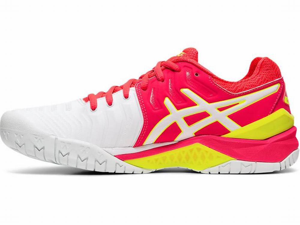 Chaussures de Tennis Asics GEL-RESOLUTION 7 Femme Blanche Rose | IWA-613840