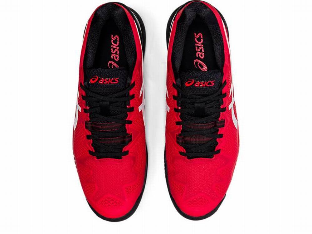 Chaussures de Tennis Asics GEL-RESOLUTION 8 CLAY Homme Rouge Blanche | KWJ-041586