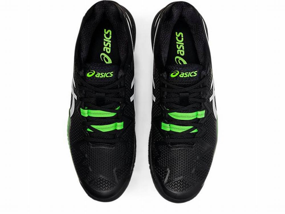 Chaussures de Tennis Asics GEL-Resolution 8 Homme Noir Vert | AHV-107385