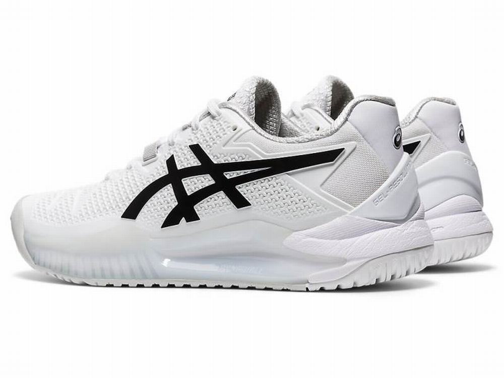 Chaussures de Tennis Asics GEL-Resolution 8 Femme Noir Blanche | IAE-369570