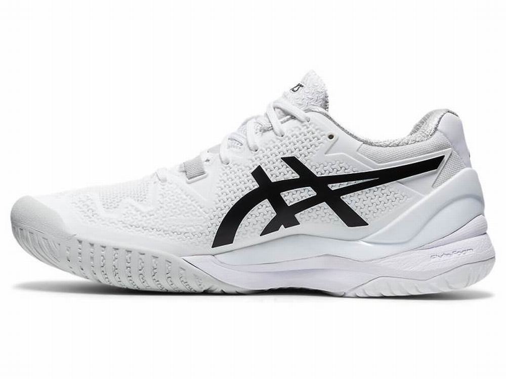 Chaussures de Tennis Asics GEL-Resolution 8 Femme Noir Blanche | IAE-369570