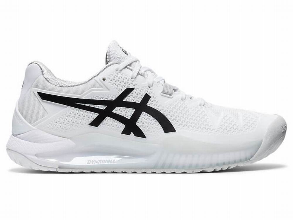 Chaussures de Tennis Asics GEL-Resolution 8 Femme Noir Blanche | IAE-369570