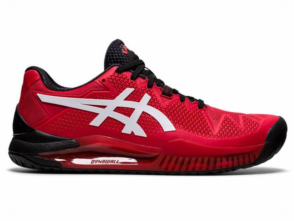 Chaussures de Tennis Asics GEL-Resolution 8 Homme Rouge Blanche | RPX-063742