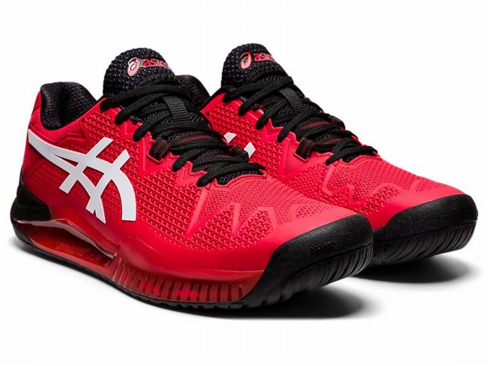 Chaussures de Tennis Asics GEL-Resolution 8 Homme Rouge Blanche | RPX-063742