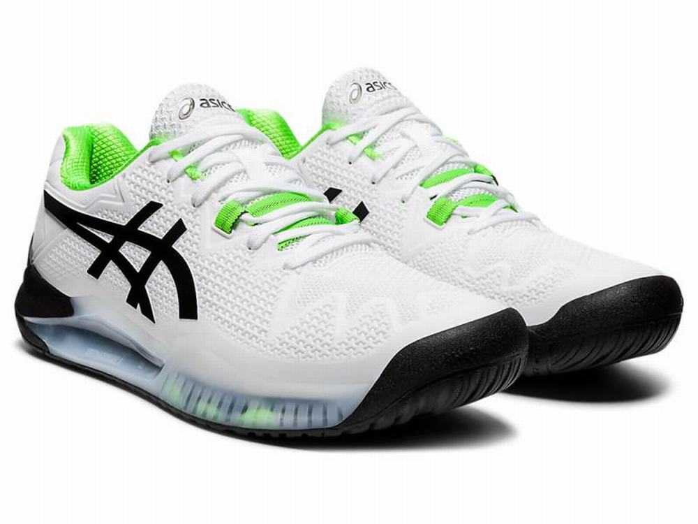 Chaussures de Tennis Asics GEL-Resolution 8 Homme Blanche Vert | XTB-659741