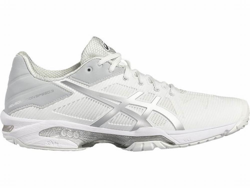 Chaussures de Tennis Asics GEL-Solution Speed 3 Femme Blanche Argent | JMW-201564