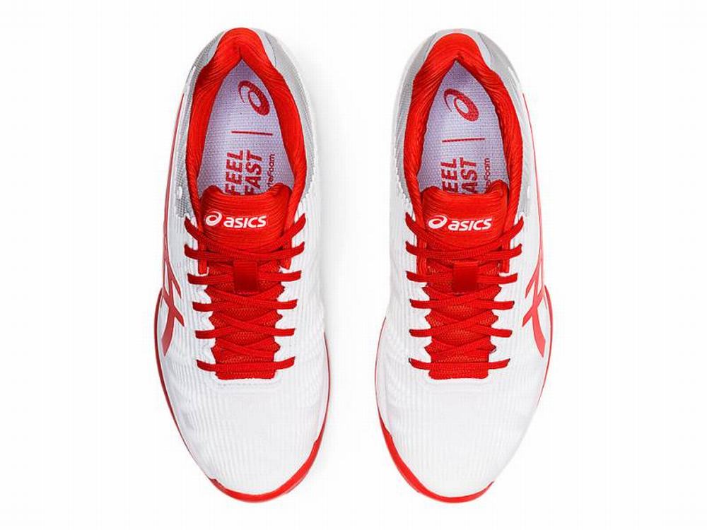 Chaussures de Tennis Asics SOLUTION SPEED FF Femme Blanche Rouge | JZY-426317